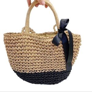3 AM Forever Summer Straw Bag Natural Black